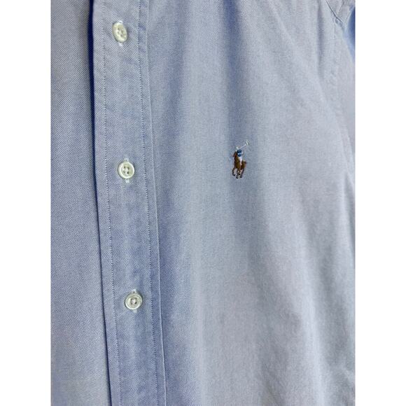 Ralph Lauren Men's Blake Shirt Short Sleeve Button Down Cotton Solid Blue Size M - Picture 4 of 6